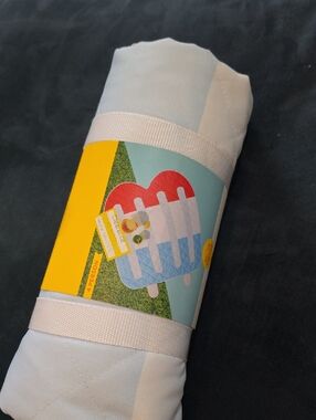 NWT Target Sun Squad light blue, white and red popsicle shaped picnic blanket